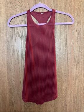 ALO Yoga Ribbed Racerback Tank Top in Burgundy